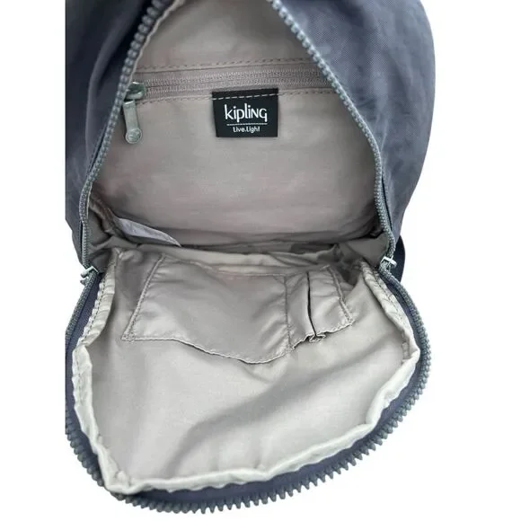 Kipling Paola deep stone gray small backpack travel school career - Picture 5 of 7